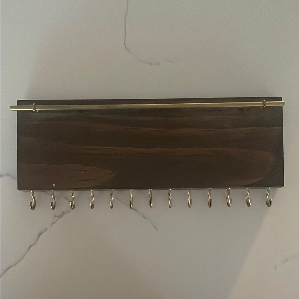 Elegant Brown and Gold Wall Key or Jewelry Holder
